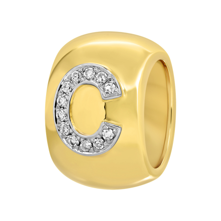 Gold Initial Diamond Rondelle