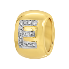 Gold Initial Diamond Rondelle