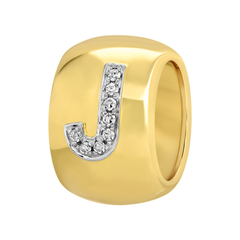 Gold Initial Diamond Rondelle