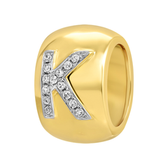 Gold Initial Diamond Rondelle