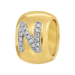 Gold Initial Diamond Rondelle
