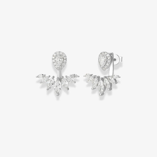 Lab Diamond Pear With Marquise Jacket Earrings