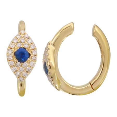 Evil Eye Diamond Ear Cuff