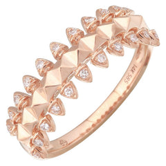 Double Gold Spike Diamond Ring