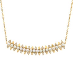 Pearls & Diamonds Spike Bar Necklace