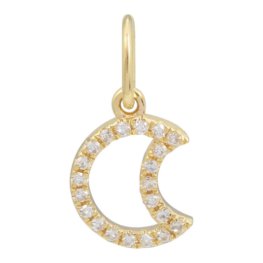 Gold Moon Diamond Charm