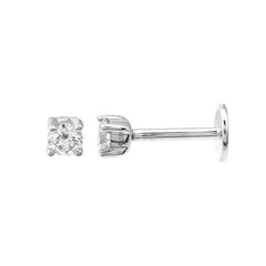 Round Diamond Flat Back Earrings
