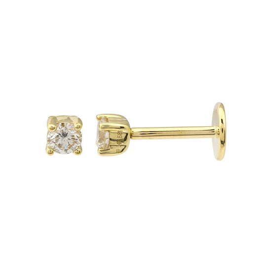 Round Diamond Flat Back Earrings