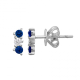 Sapphire and Diamond Bar Piercing Stud