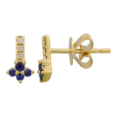 Gemstones Flower Bar Piercing Stud