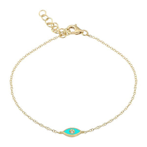 Evil Eye Enamel Turquoise Bracelet