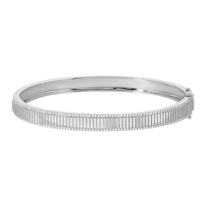Gold Diamond Border Lines Fluted Diamond Bangle