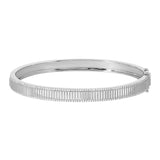 Gold Diamond Border Lines Fluted Diamond Bangle