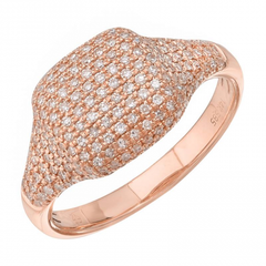 Pave Diamond Signet Pinky Ring