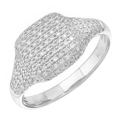 Pave Diamond Signet Pinky Ring