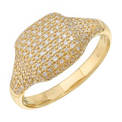 Pave Diamond Signet Pinky Ring
