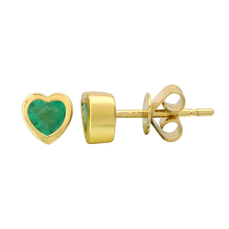 Gemstones Heart Bezel Piercing Stud
