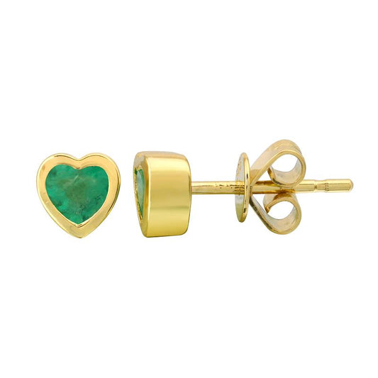 Gemstones Heart Bezel Piercing Stud