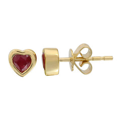 Gemstones Heart Bezel Piercing Stud