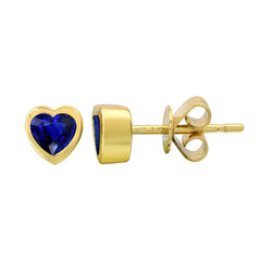 Gemstones Heart Bezel Piercing Stud