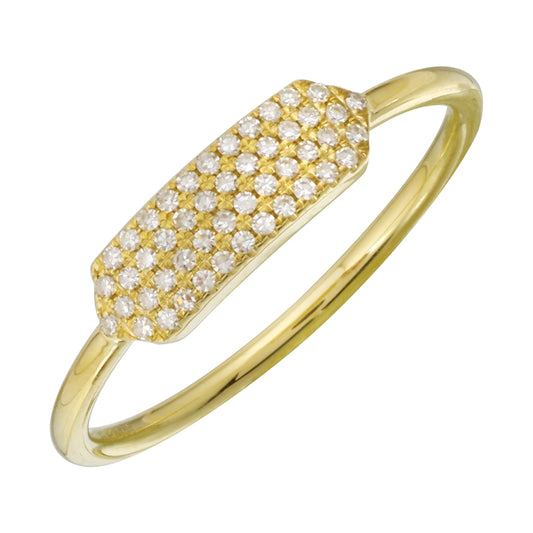 Hexagon Diamond Pinky Ring