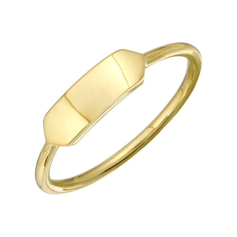 Hexagon Gold Pinky Ring