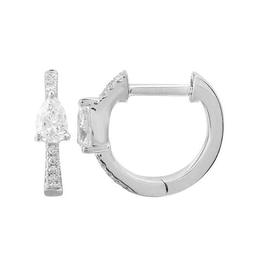 Pear Diamond Huggie Earrings