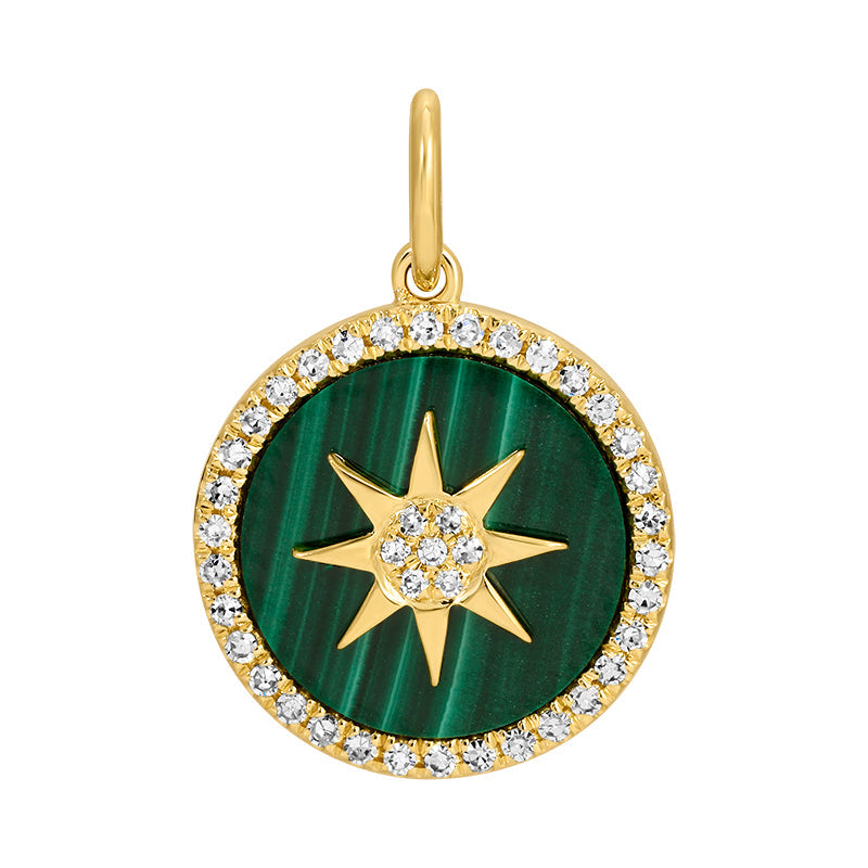 Malachite Diamond Charm