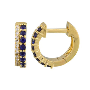 Sapphire & Diamonds Huggie
