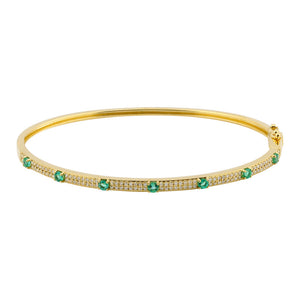 Gemstone Dots Diamond Bangle
