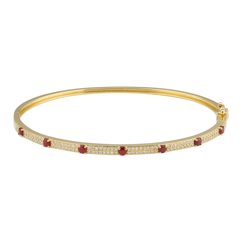 Gemstone Dots Diamond Bangle