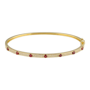 Gemstone Dots Diamond Bangle