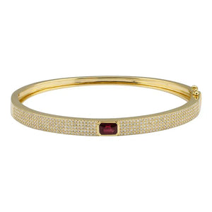 Pave Gemstone Center Bangle