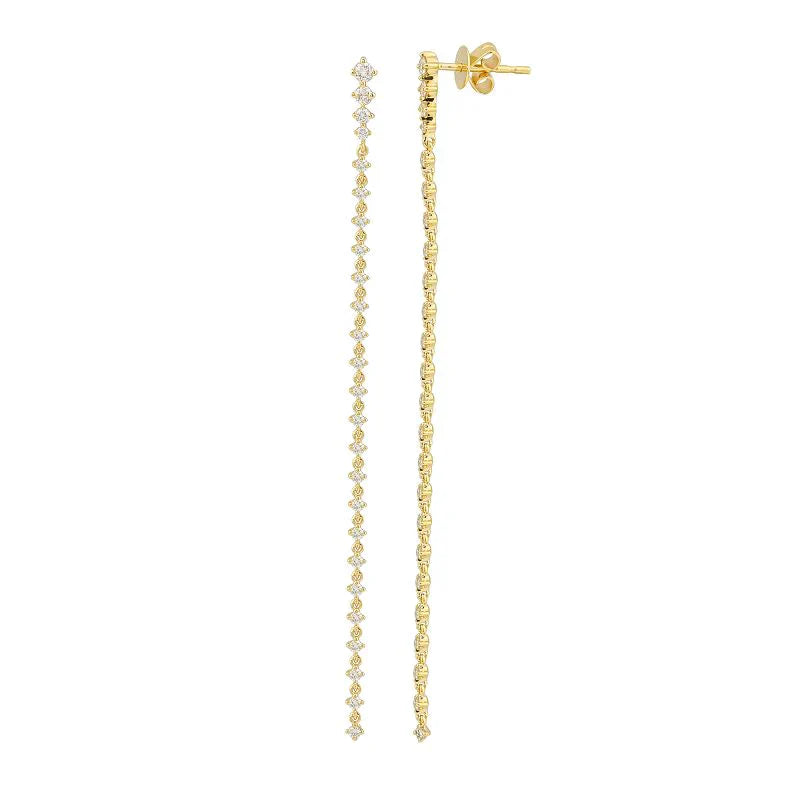 Segmented Diamond Drop Earrings