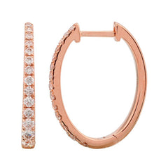 Tapered Diamond Hoop Earrings