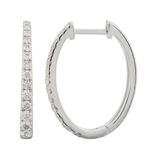 Tapered Diamond Hoop Earrings