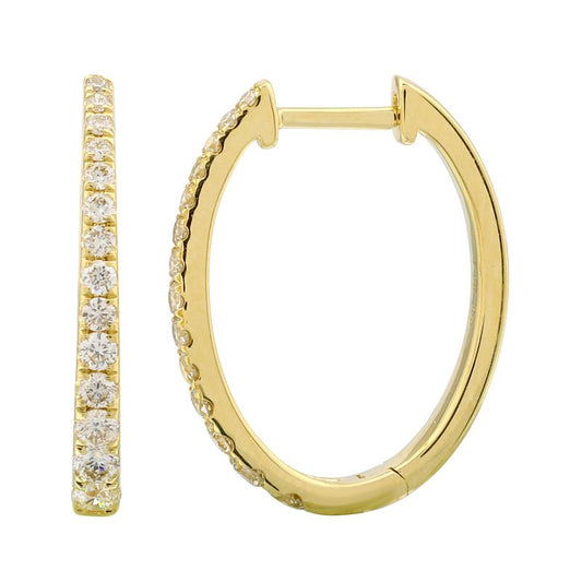 Tapered Diamond Hoop Earrings
