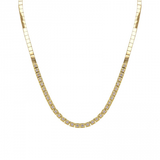 Gold Plate and Square Bezel Diamond Necklace