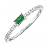Baguette Emerald Center & Diamond Ring