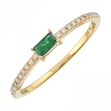 Baguette Emerald Center & Diamond Ring