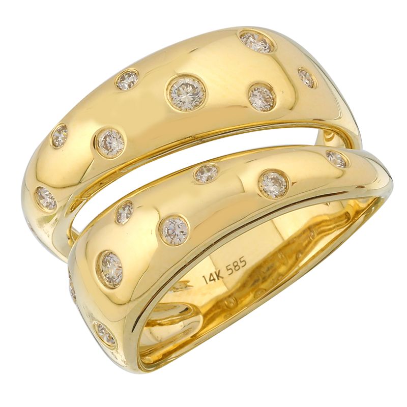 Gold Asymmetrical Diamond Ring