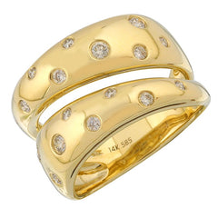 Gold Asymmetrical Diamond Ring