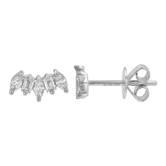 Marquise & Baguette Diamond Crawler Stud