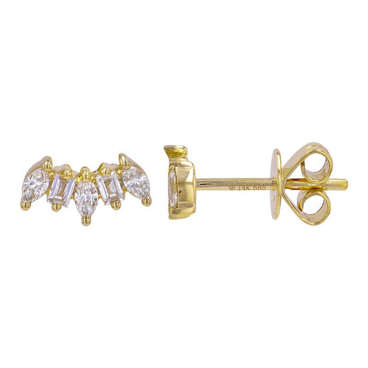 Marquise & Baguette Diamond Crawler Stud