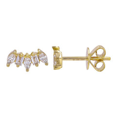 Marquise & Baguette Diamond Crawler Stud