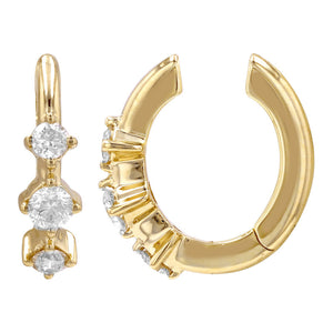 Gold Three Diamond Ear Cuff