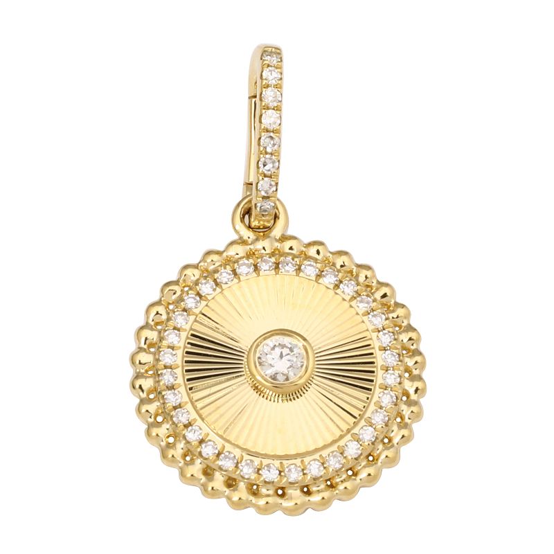 Fluted Diamond Disc Outline Ball Charm