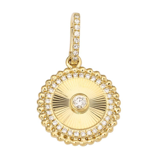 Fluted Diamond Disc Outline Ball Charm