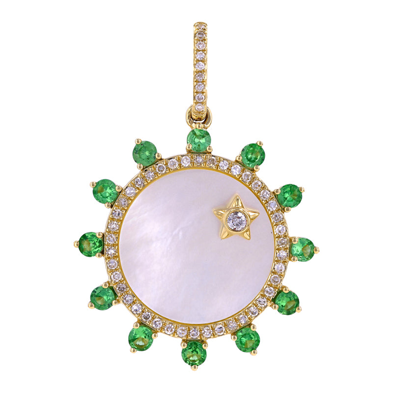 Shell Medallion Diamond Charm