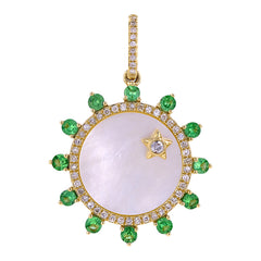 Shell Medallion Diamond Charm